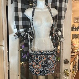 Vera Bradley Blue and Orange Paisley Crossbody Bag